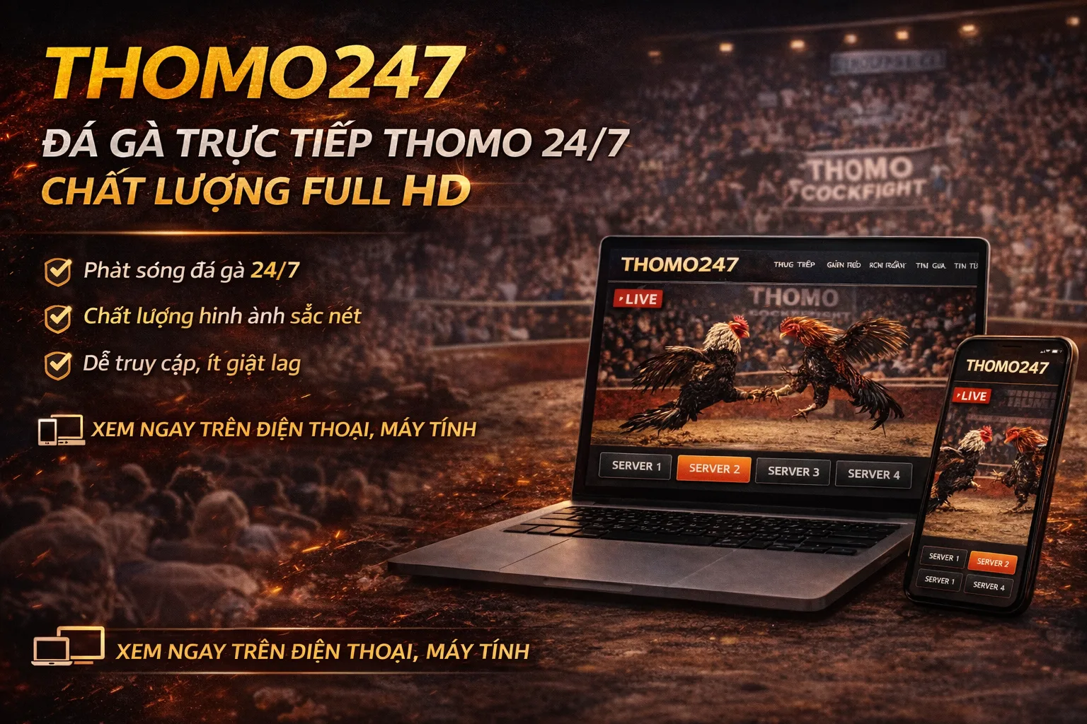 Đá Gà Thomo Sâm Hoàng Gia - Trực Tiếp Đá Gà Full HD