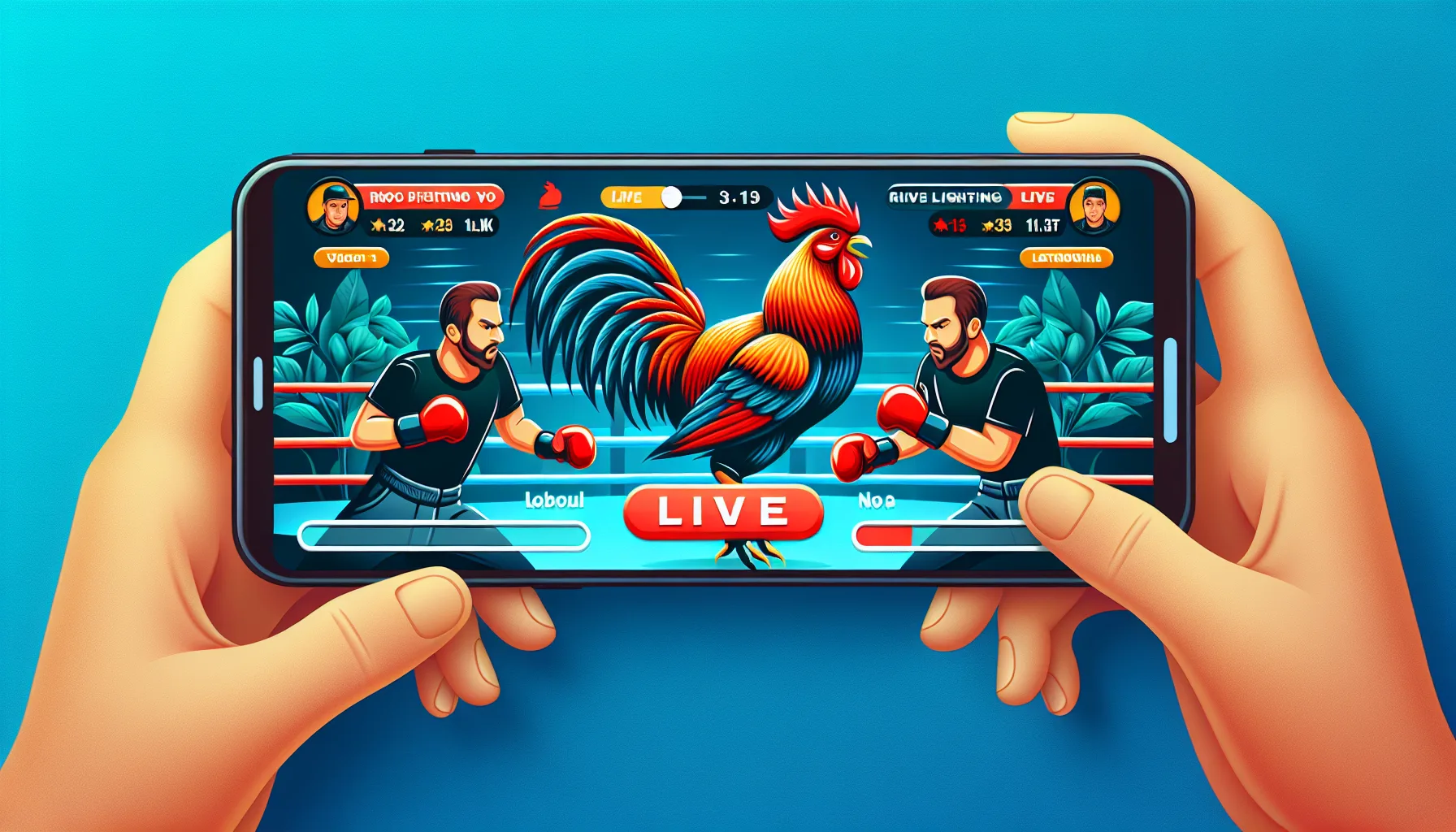Giao diện xem video đá gà trên điện thoại